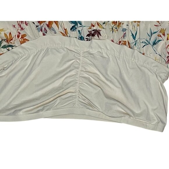 Torrid Floral Dress 4X White Midi Tropical Boho Coastal Feminine Hippie Classic - Picture 3 of 12